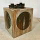 Brutalist ceramic art cube vase by Annette Merkenthaler, Germany 1960s