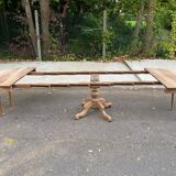 Table à manger ronde pied central extensible en chêne massif du 18ème 210