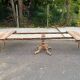 Round dining table with central leg extendable in solid oak from the 18th century 210