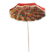 Large floral tilting beach umbrella with cotton fringes, 1960