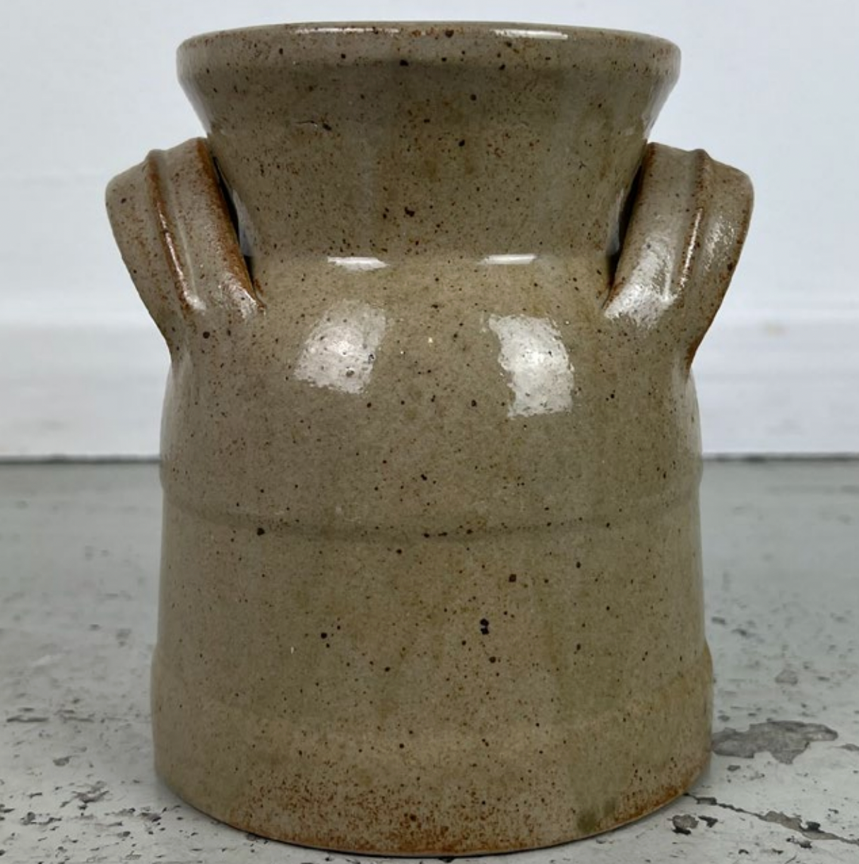 Pot en grès beige vintage