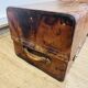 Large Gustave Keller leather trunk with multiple compartments