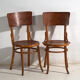 Set of 4 Viennese café chairs in curved wood with decorated backrest – Central Europe, circa 1900