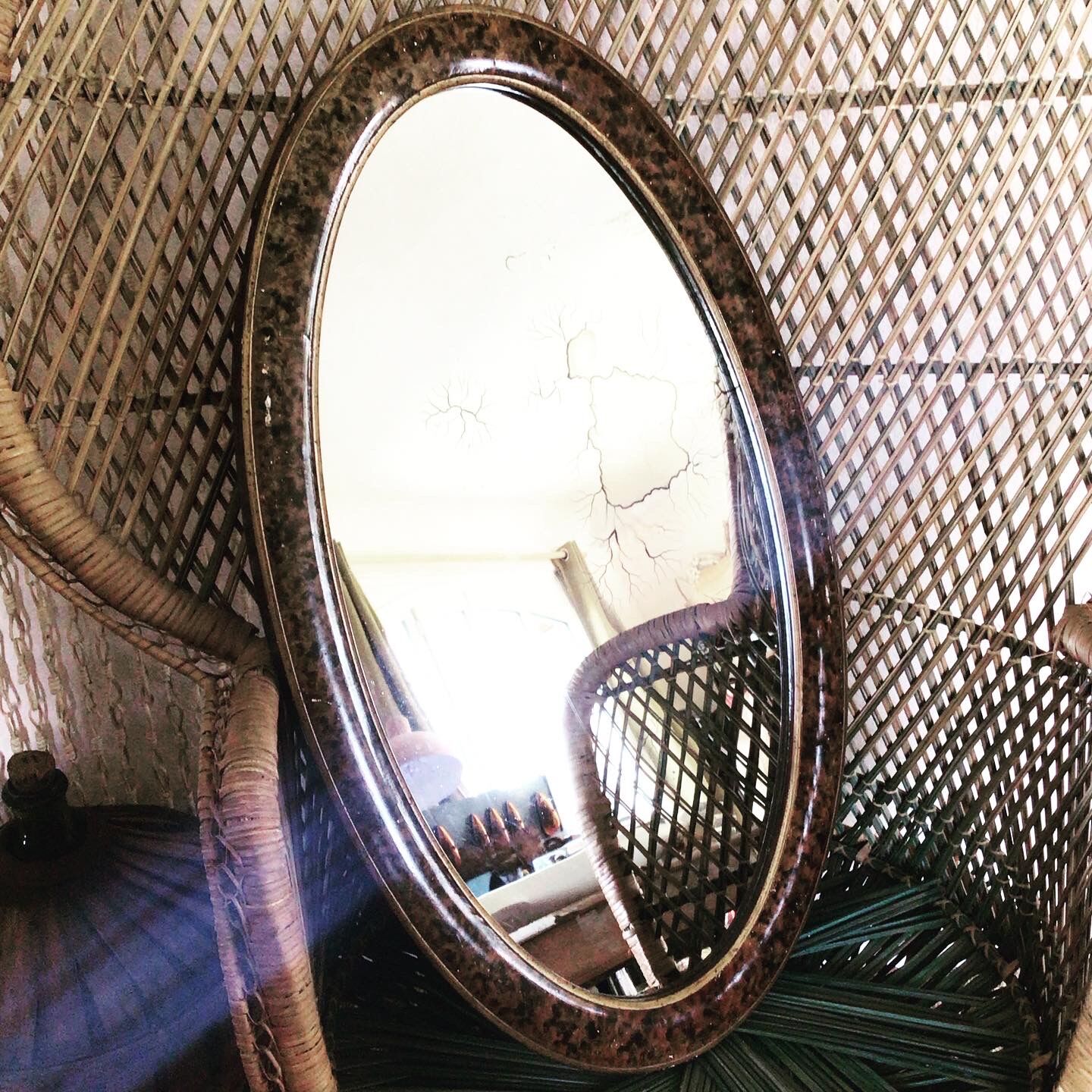 Old oval mirror
