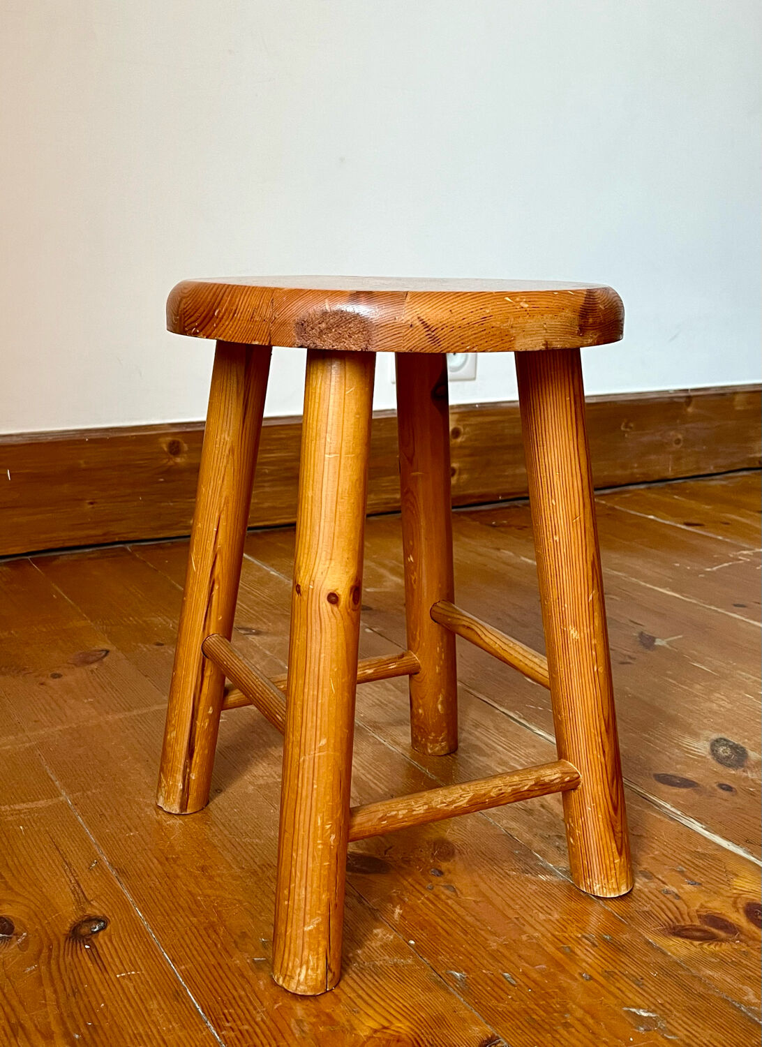 Vintage pine stool