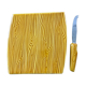 Cheese platter and its ceramic art knife verceram fake wood 60s