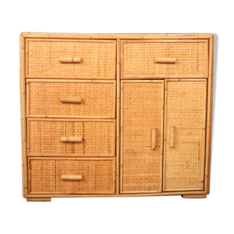 Rattan chest of drawers