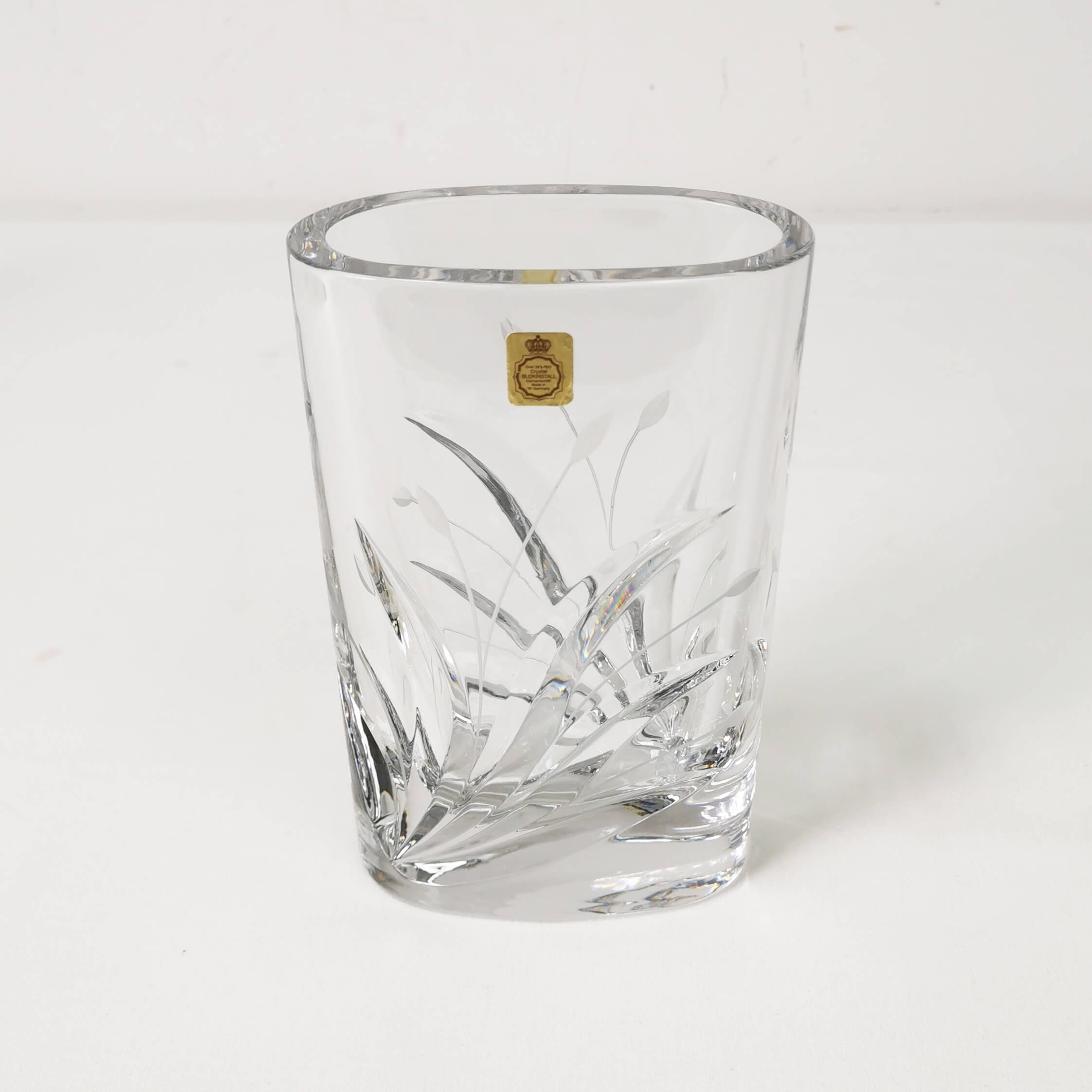 Oval crystal vase, Bleikristal, Germany, 1960s
