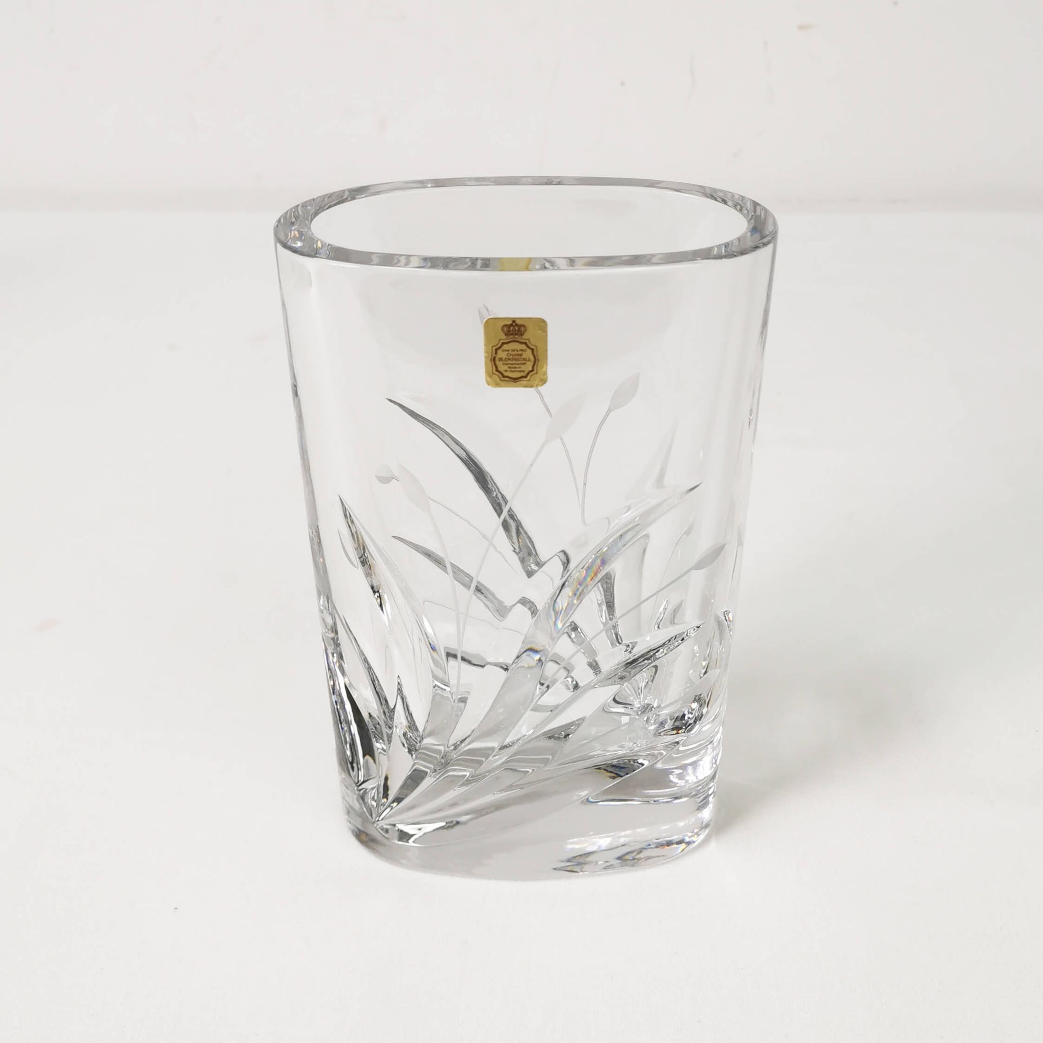 Vase ovale en cristal, Bleikristal, Allemagne, années 1960