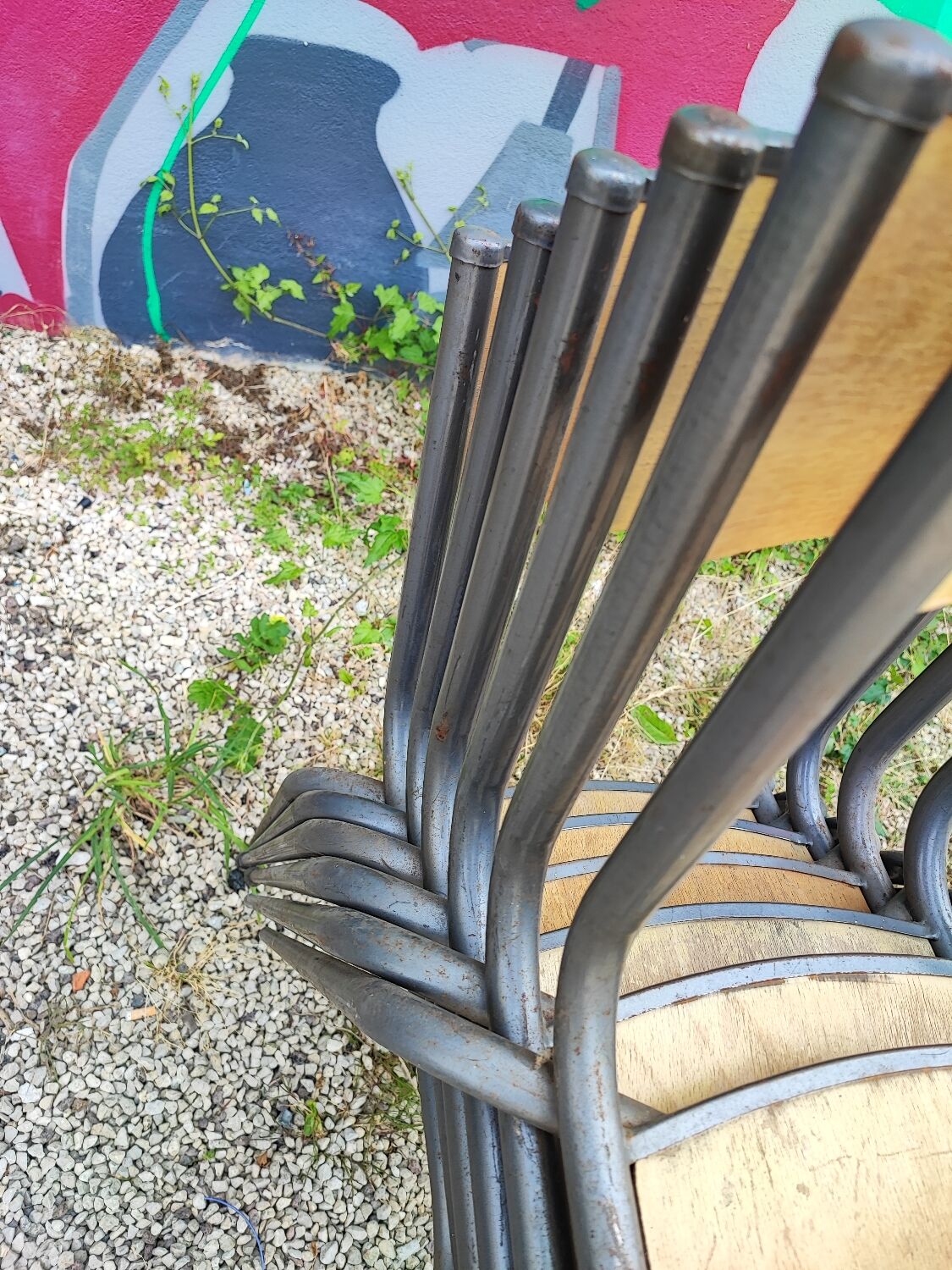 Six Mullca 510 school chairs with tapered legs