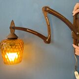 Mid-century teak wall lamp
