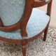 Pair of Louis XVI style medallion armchairs