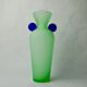 Green and blue satin murano glass vase, Menphis style, Italy, 1980
