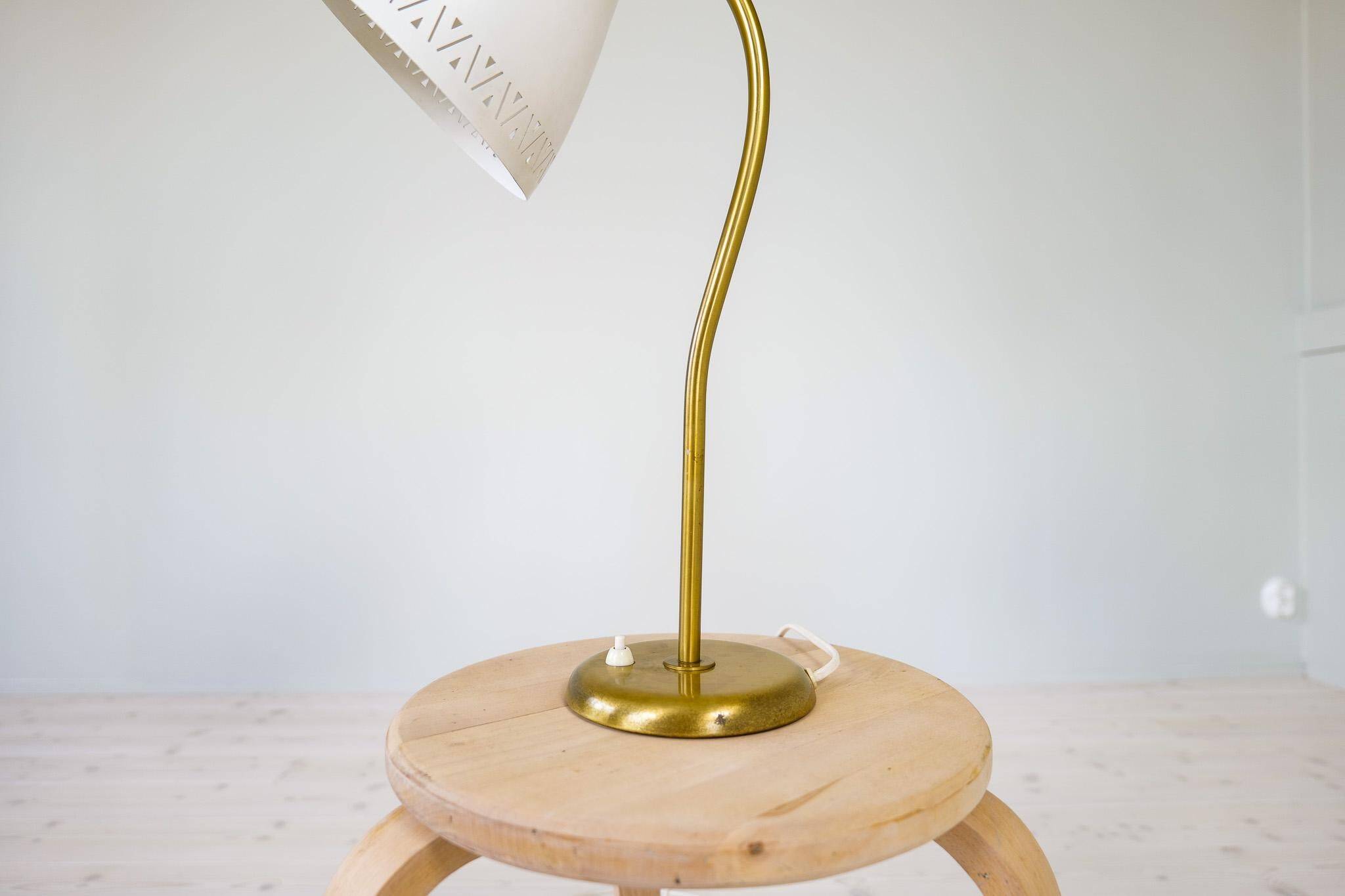 Rare adjustable mid-century table lamp by Böhlmarks, 1940s, Sweden.