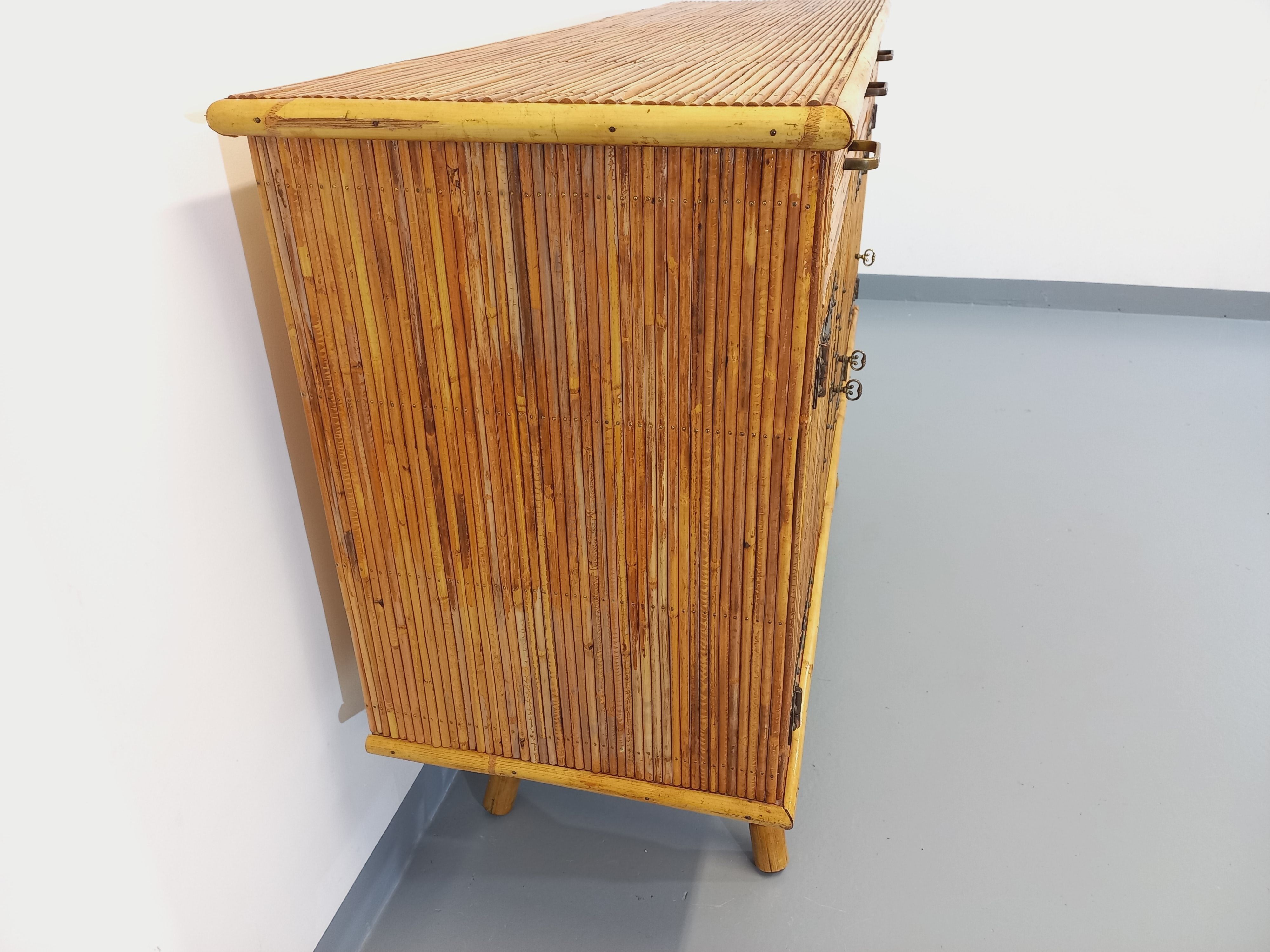 Vintage rattan sideboard from the 50/60s