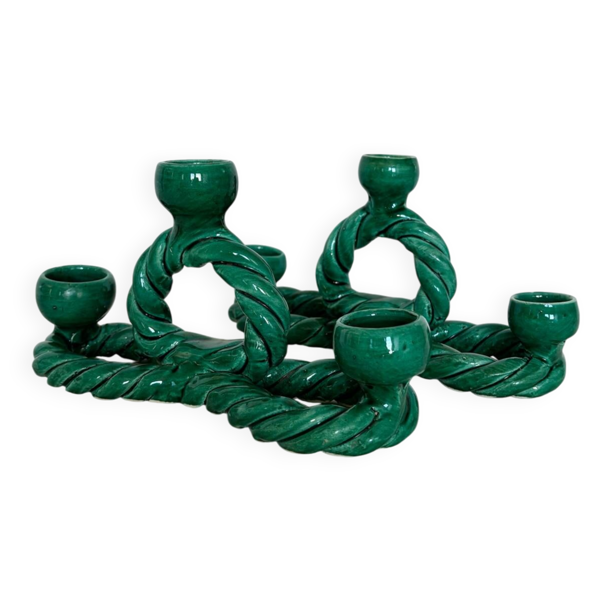 Green chandeliers