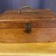 Old wooden box early 20th century market box with brass handle