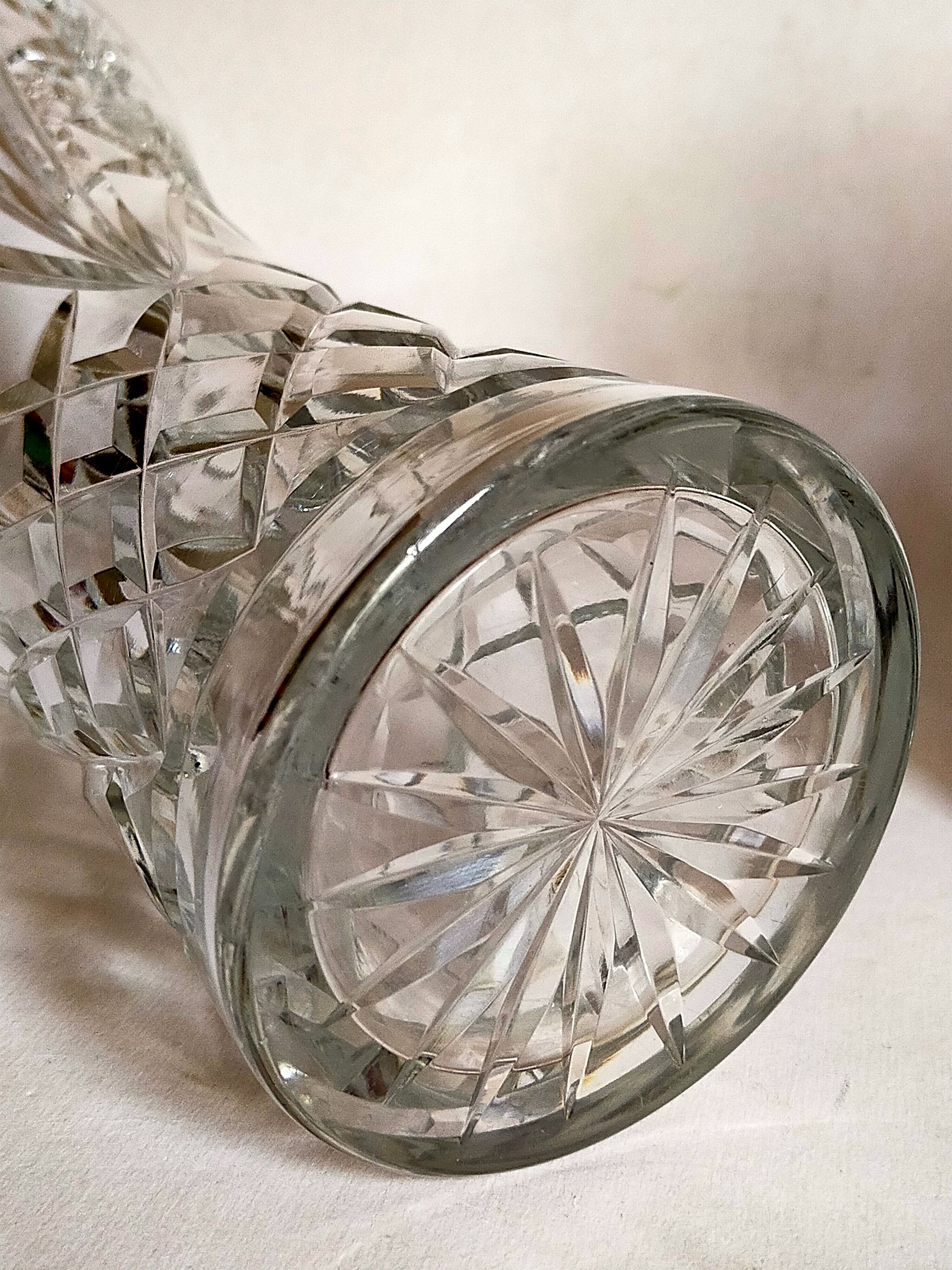 Duo of vintage French crystal vases