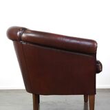 Nice sheepskin club chair with a beautiful patina