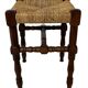 Vintage stool side table design brutalist design 60's dark oak