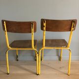 Paire de chaises d'écolier