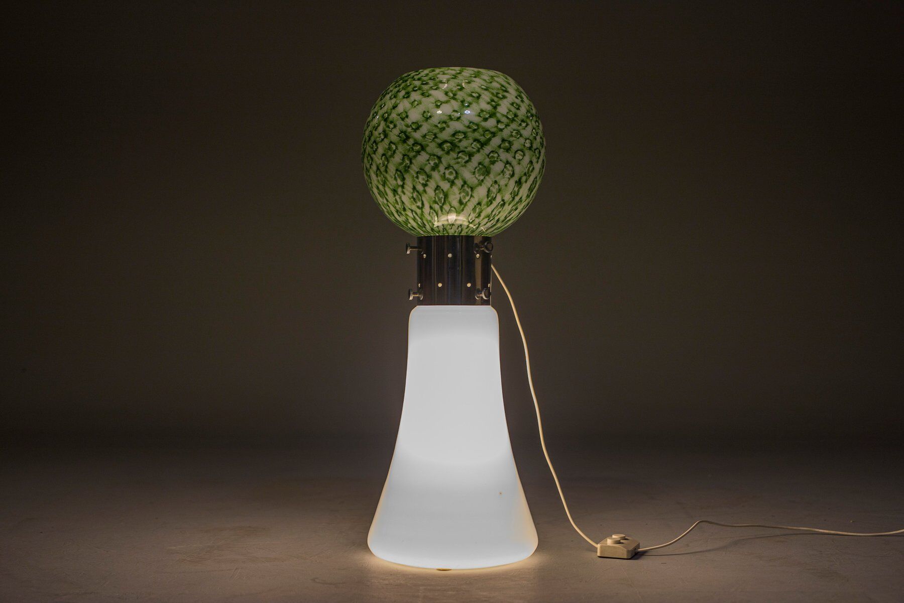 Murano floor lamp in green glitter glass attributed to Mazzega, 1960s