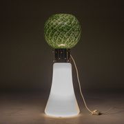 Murano floor lamp in green glitter glass attributed to Mazzega, 1960s