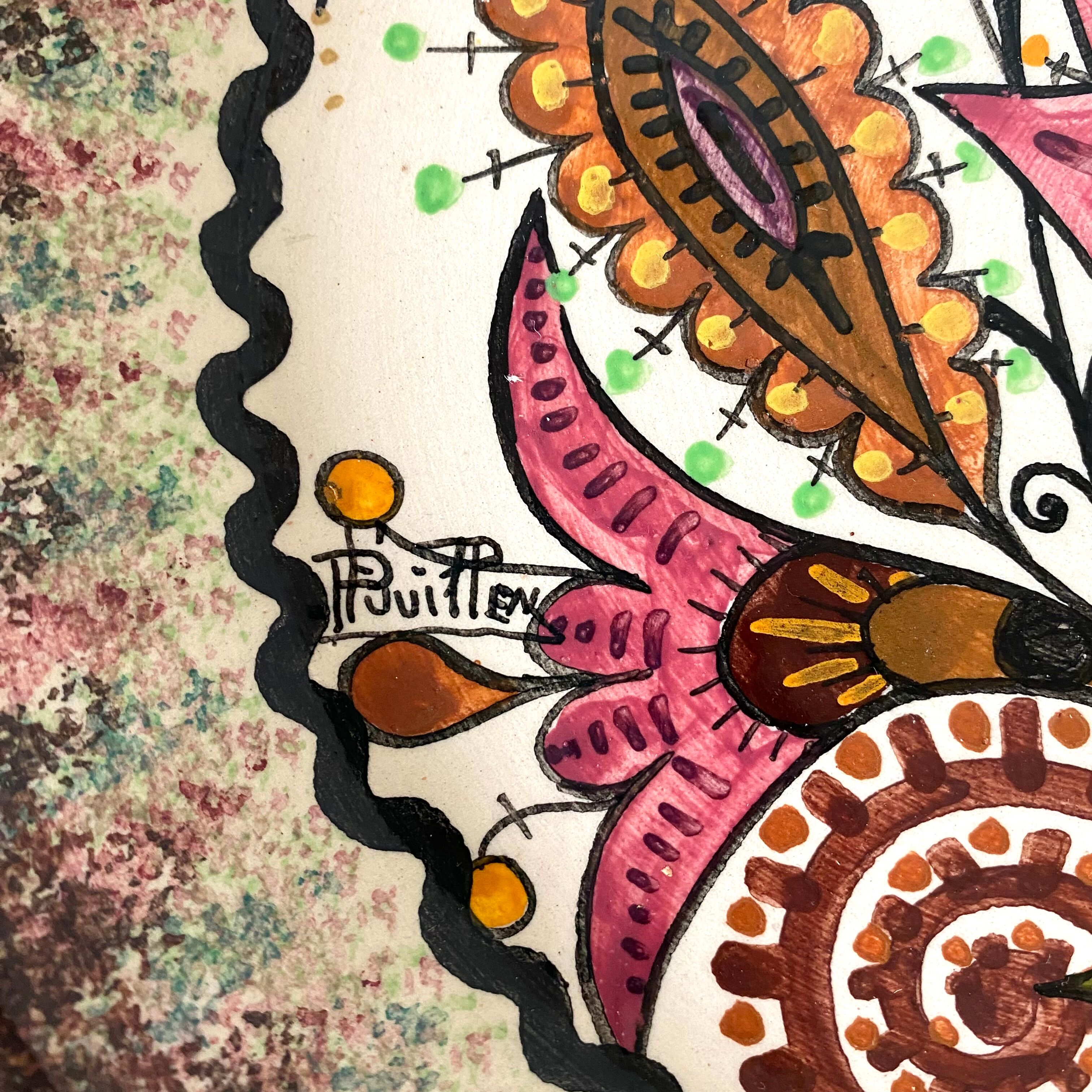 Paul Fouillen plate in Quimper earthenware