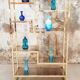 Vintage glazed brass shelf