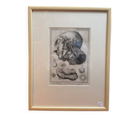 Ancien Estampe Gravure XIXème Encadrée Anatomie Artère Face Bernard Dixerit
