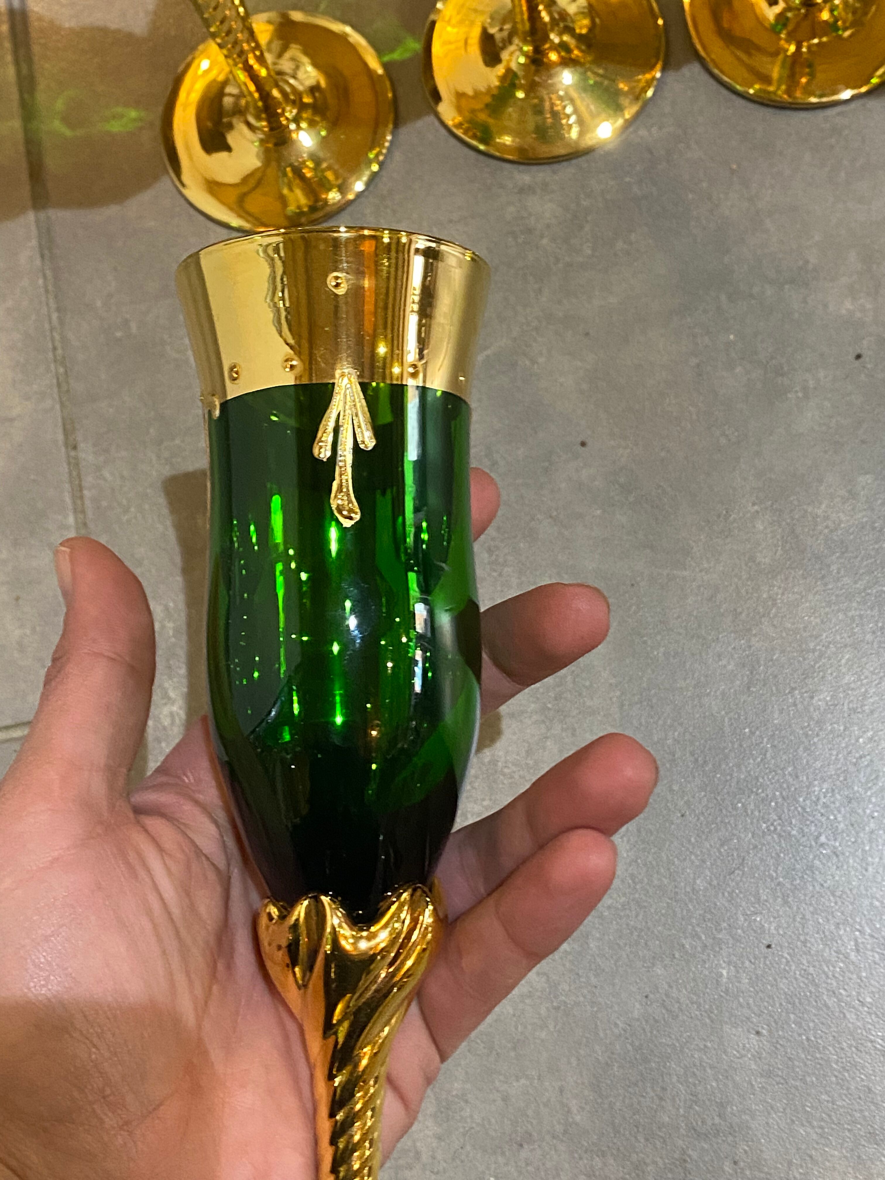 6 Murano champagne flutes