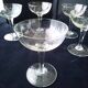 6 vintage champagne glasses in ground glass