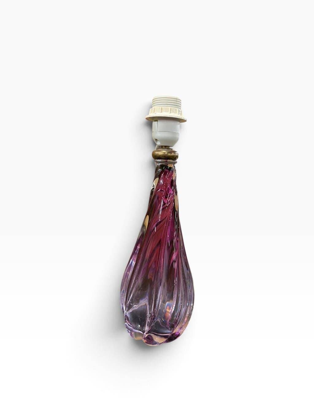 Vintage lamp base in crystal VSL and ruby glass