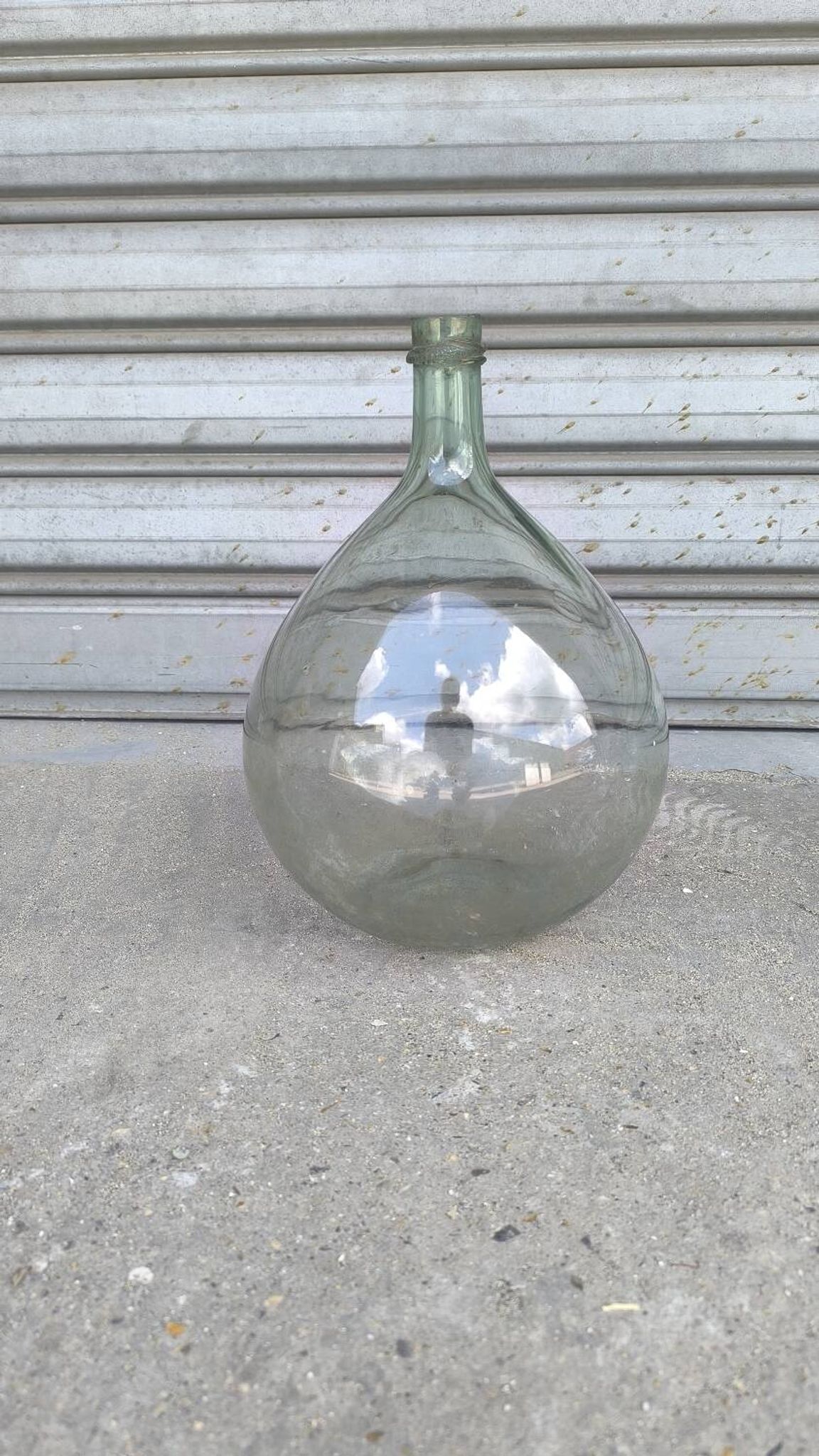 Dame-jeanne en verre soufflé vert