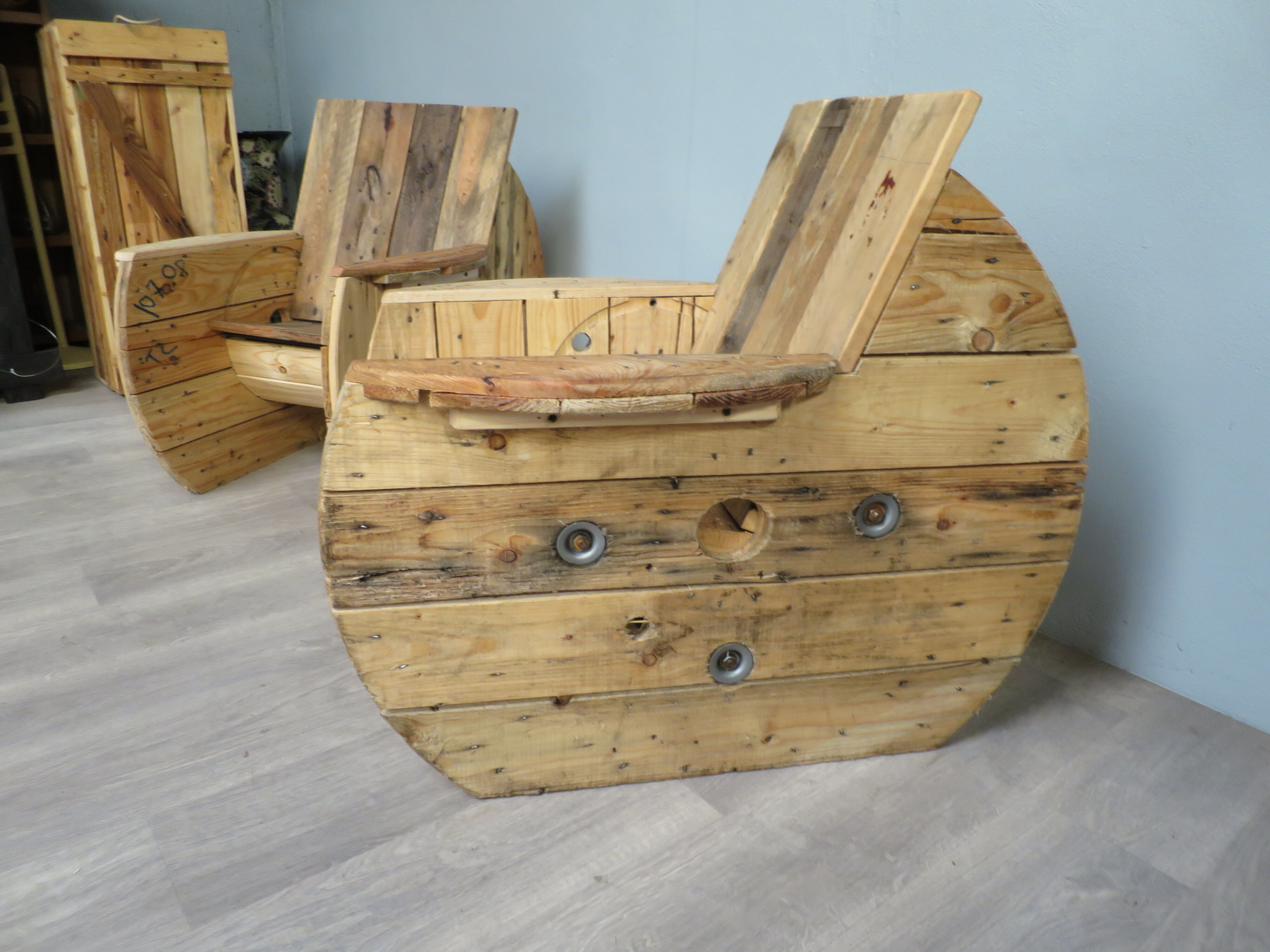 Pair of original touret armchairs