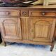 Old low buffet, 19th in rustic solid oak, carved and molded