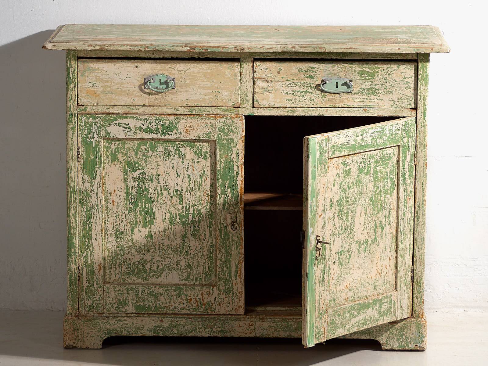 Antique bedroom chest of drawers with green tones (c.1920) #8