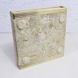 Travertine and brass ashtray