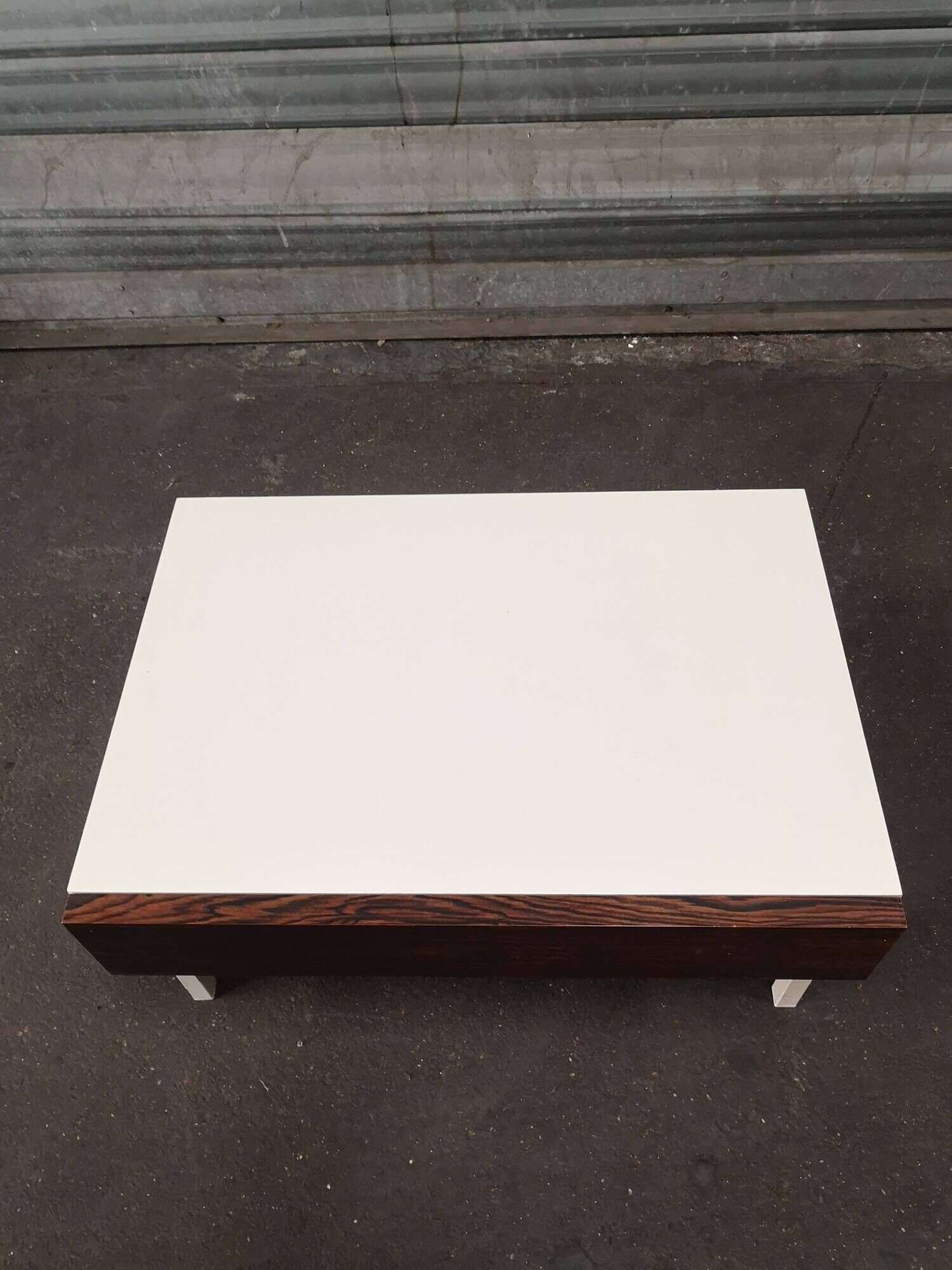 Scandinavian bedside table for Interlubke in rosewood and white melamine, design Germany 1970