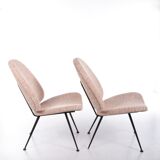 Vintage chair pair with metal legs, 1960s