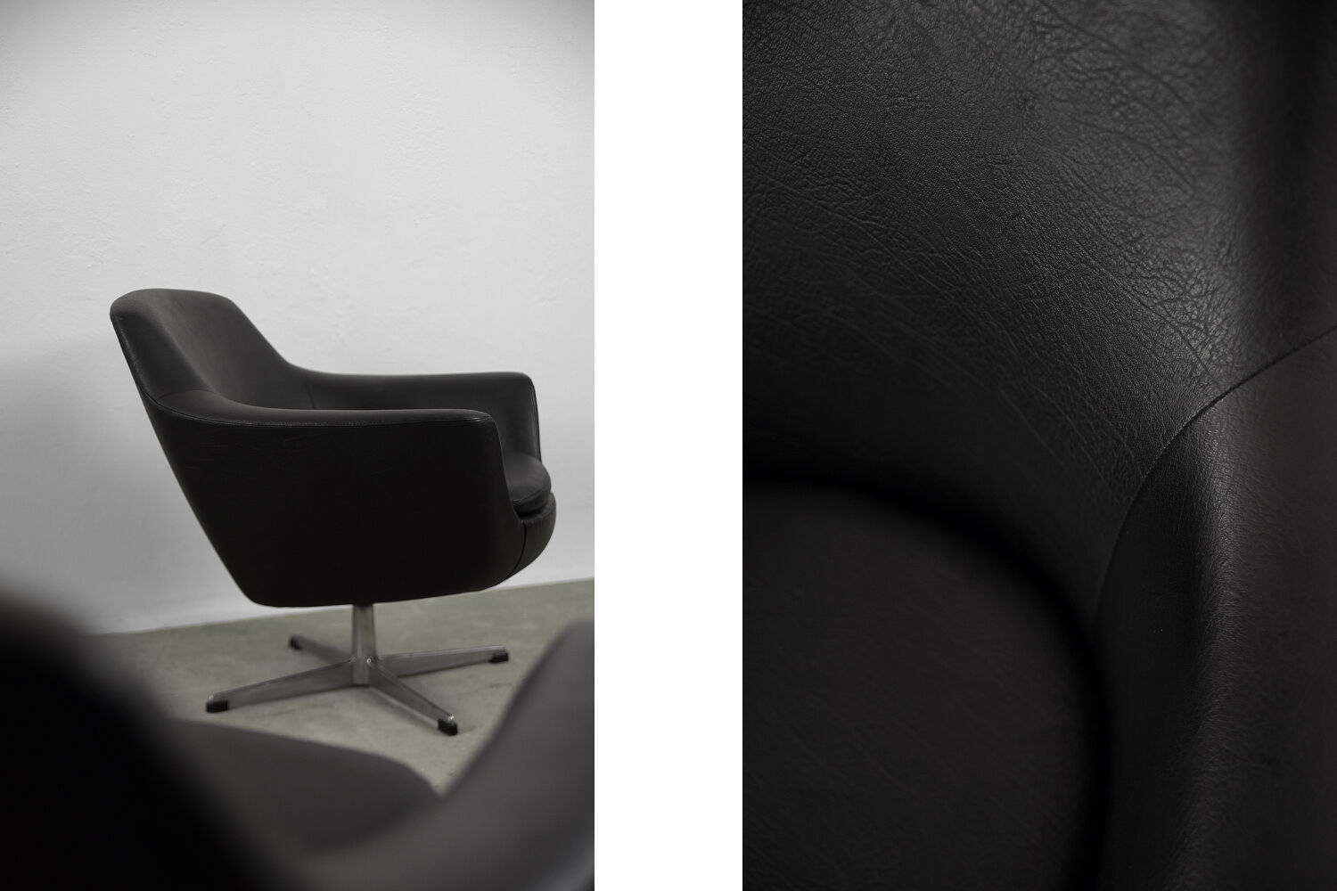 Fauteuils pivotants noirs, 1970