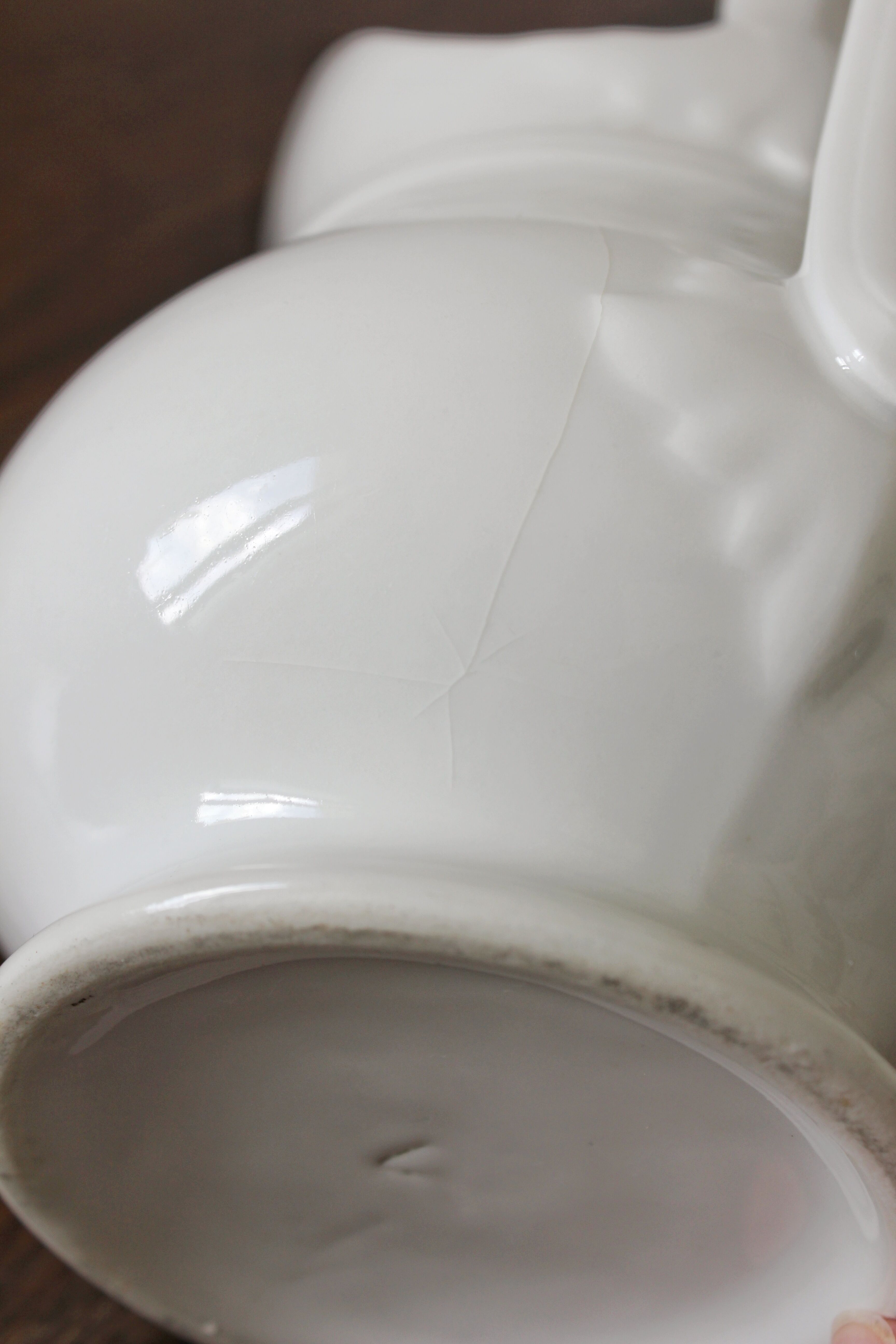 Antique white porcelain jug from the 19th century