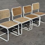 Set of 4 Cesca b32 model chairs in white dining chair