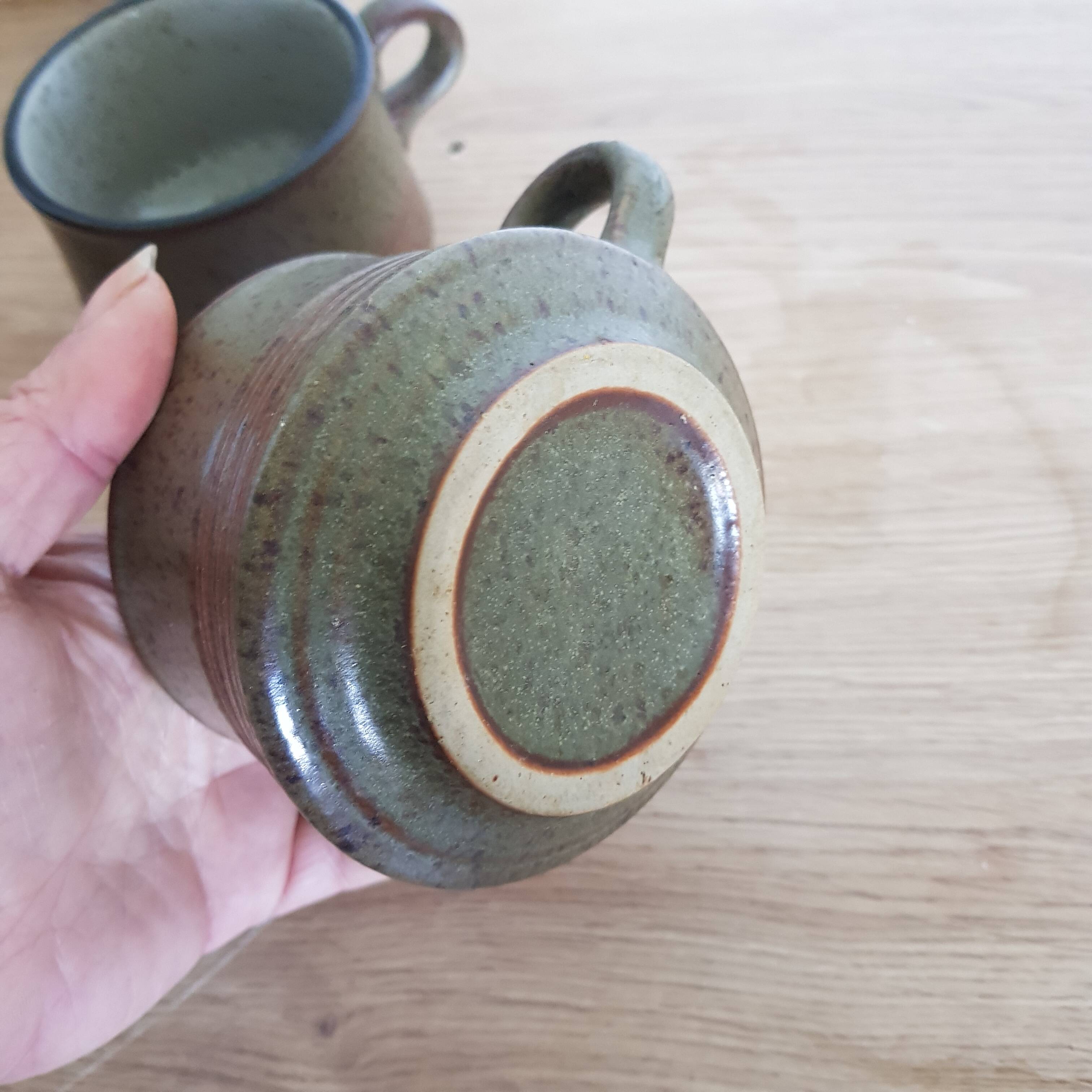 3 purbeck pottery studland tea cups