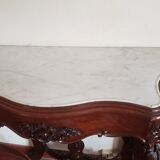 Console bois sculpté et marbre