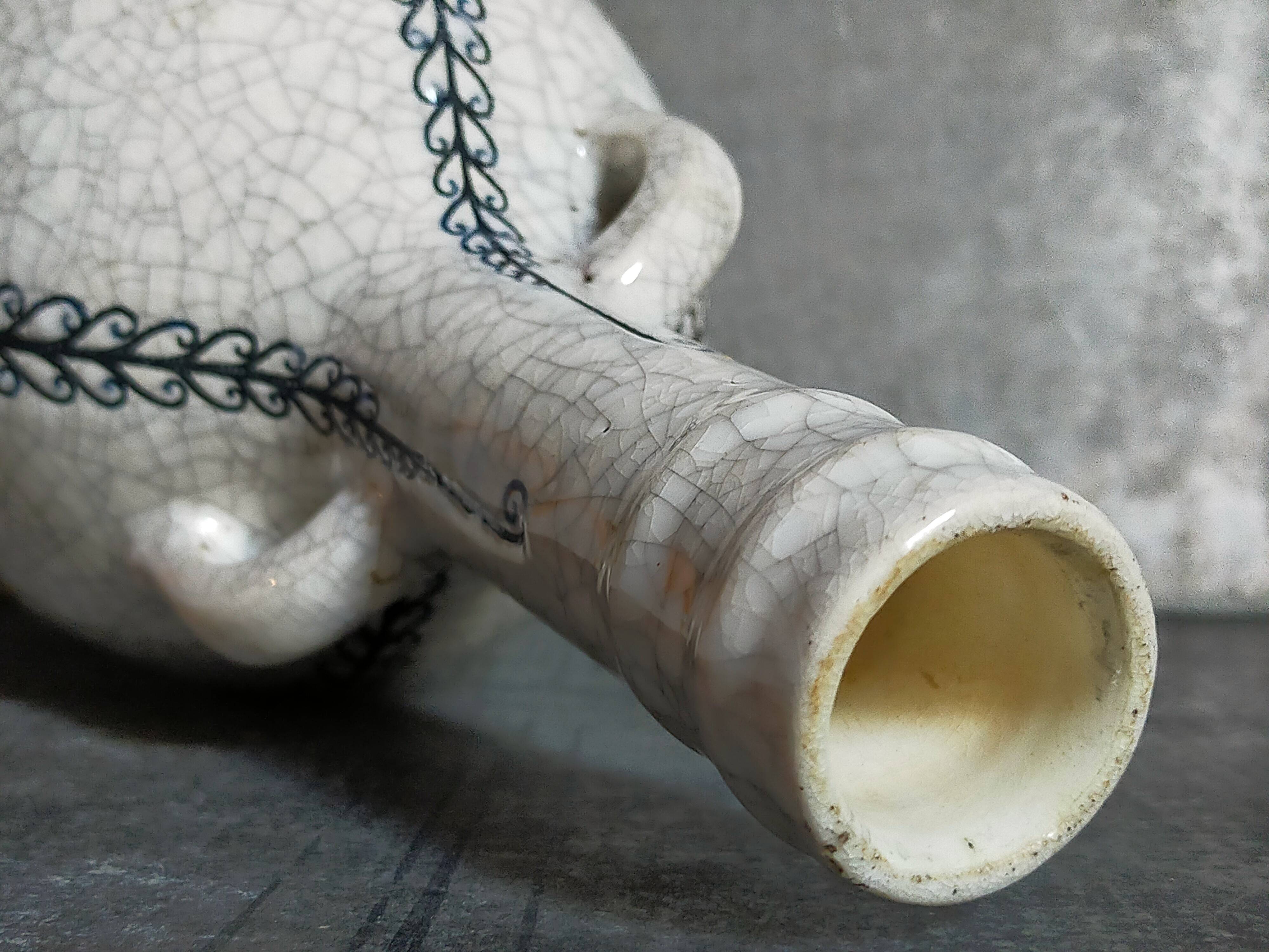 Soliflore bottle vase in fine earthenware boch frères la louvière-keramis early 20th century