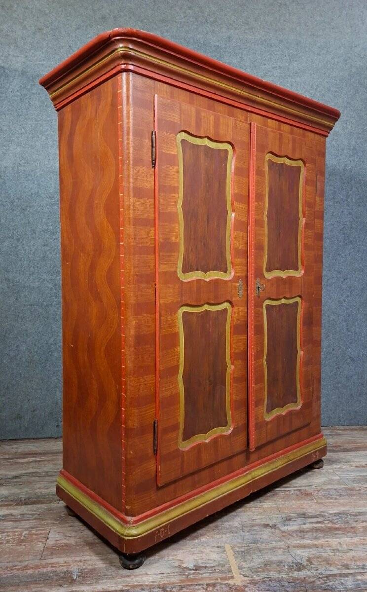 Polychrome Alsatian wardrobe – 19th century