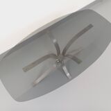Vintage Rounded Rectangular Oval Coffee Table in Glass and Chromed Metal from the 70s