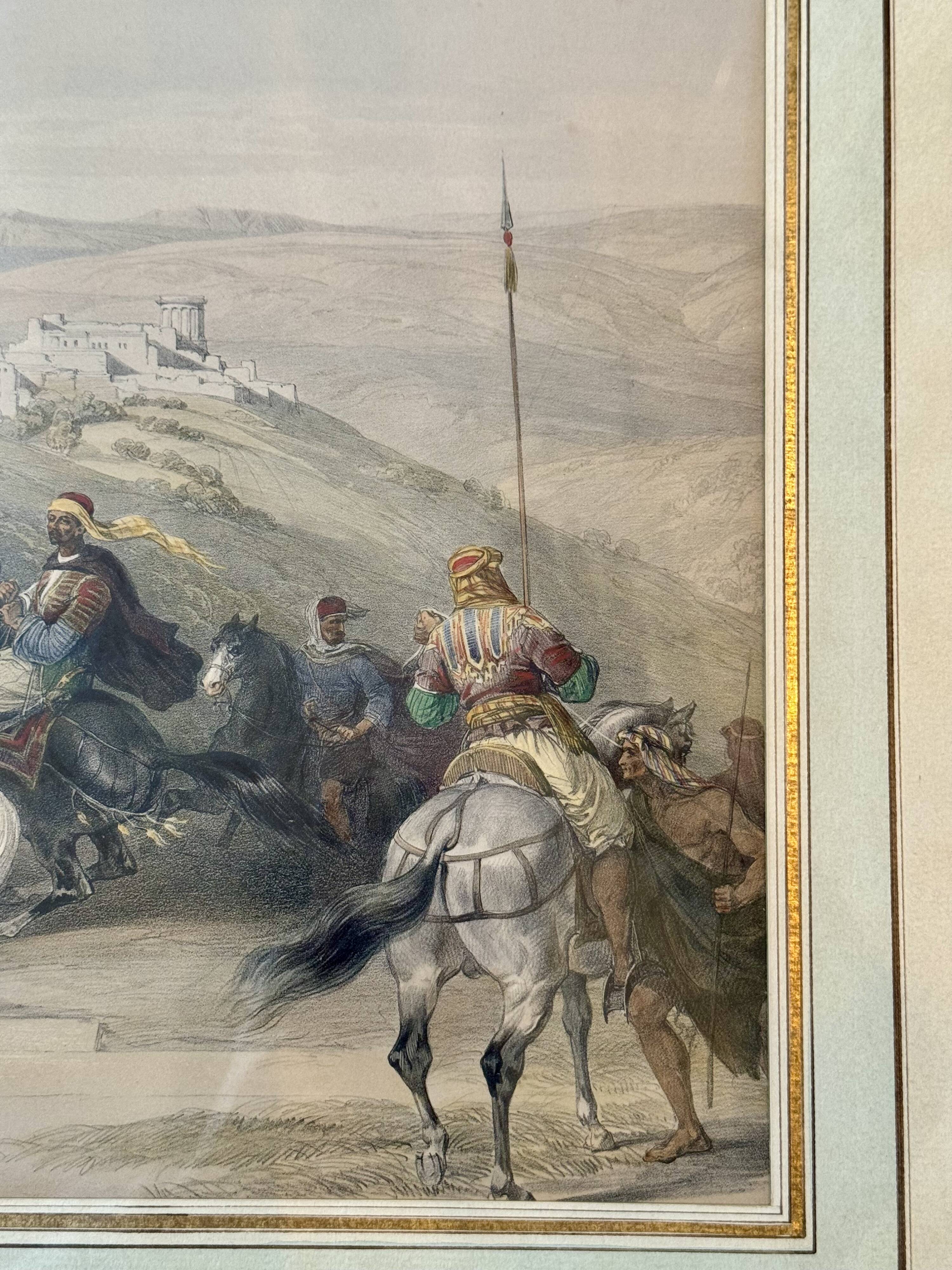 Old orientalist painting, Sebastia, after David Roberts 20th century
