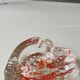 Empty pocket/Ashtray, l in blown art glass/Heart shape with inclusions of orange filaments. In Murano style